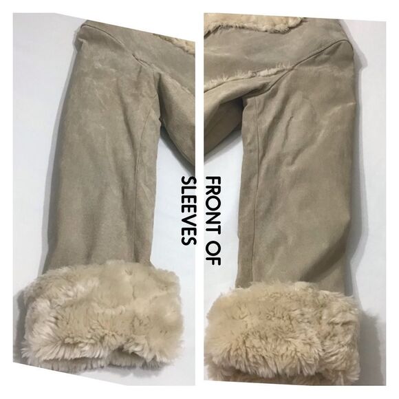 Wilsons Leather Penny Lane Style Suede Faux Fur Trim Coat Size Large - Picture 6 of 14